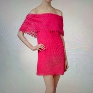 kensie Women's Eyelet Off The Shoulder Pink Dress